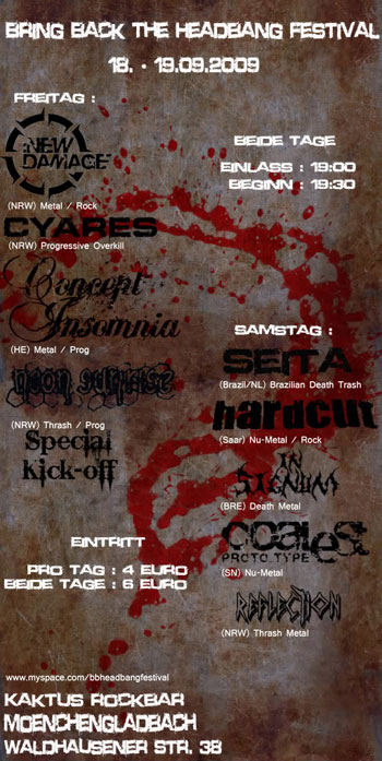 Flyer Bring back the Headbang Festival